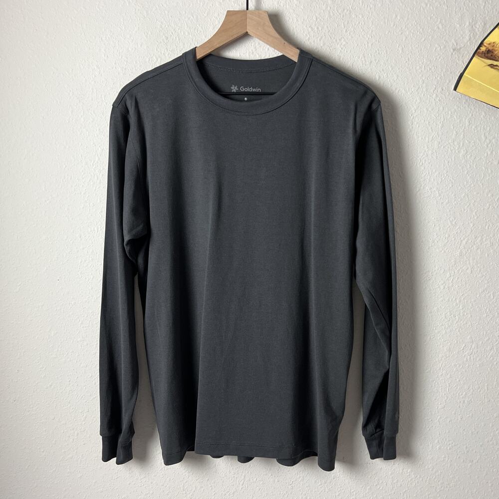 goldwin japan gray men's long sleeve tee shirt
